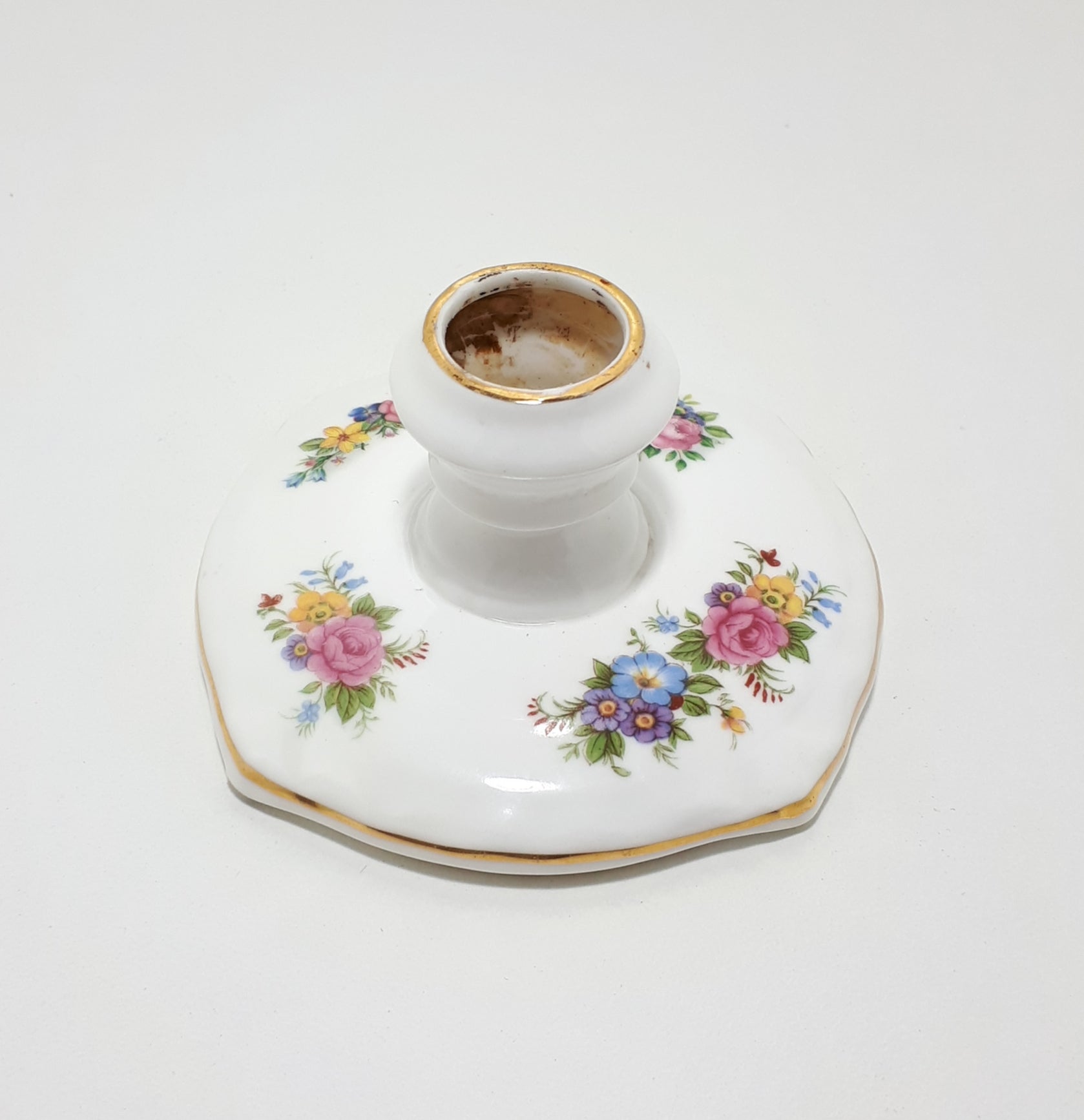 White Fine Bone China Single Candle Holder