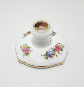 White Fine Bone China Single Candle Holder