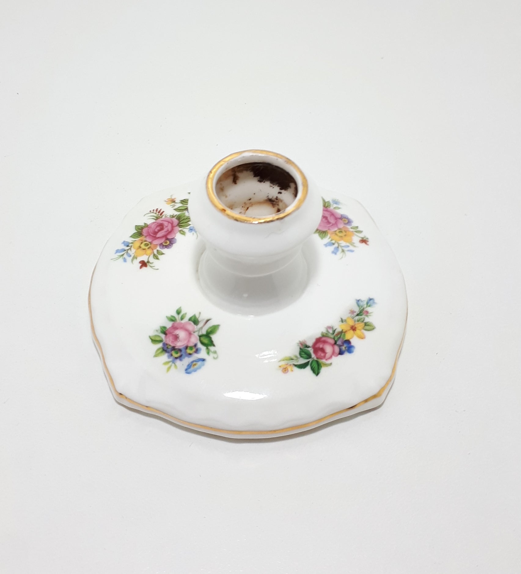 White Fine Bone China Single Candle Holder