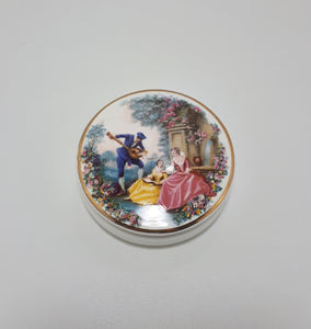 Romance Scenery Porcelain Lidded Trinket Dish