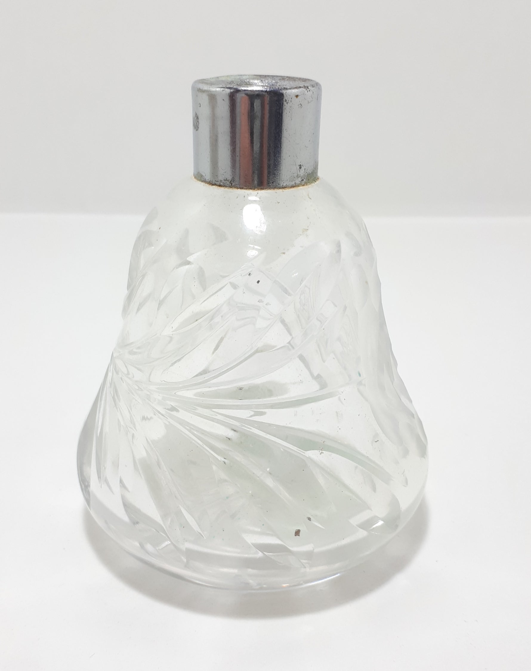 Crystal, Glass and Silver Plated Vanity Set – Powder Holder, Powder Brush & Bud Vase