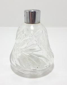 Crystal, Glass and Silver Plated Vanity Set – Powder Holder, Powder Brush & Bud Vase