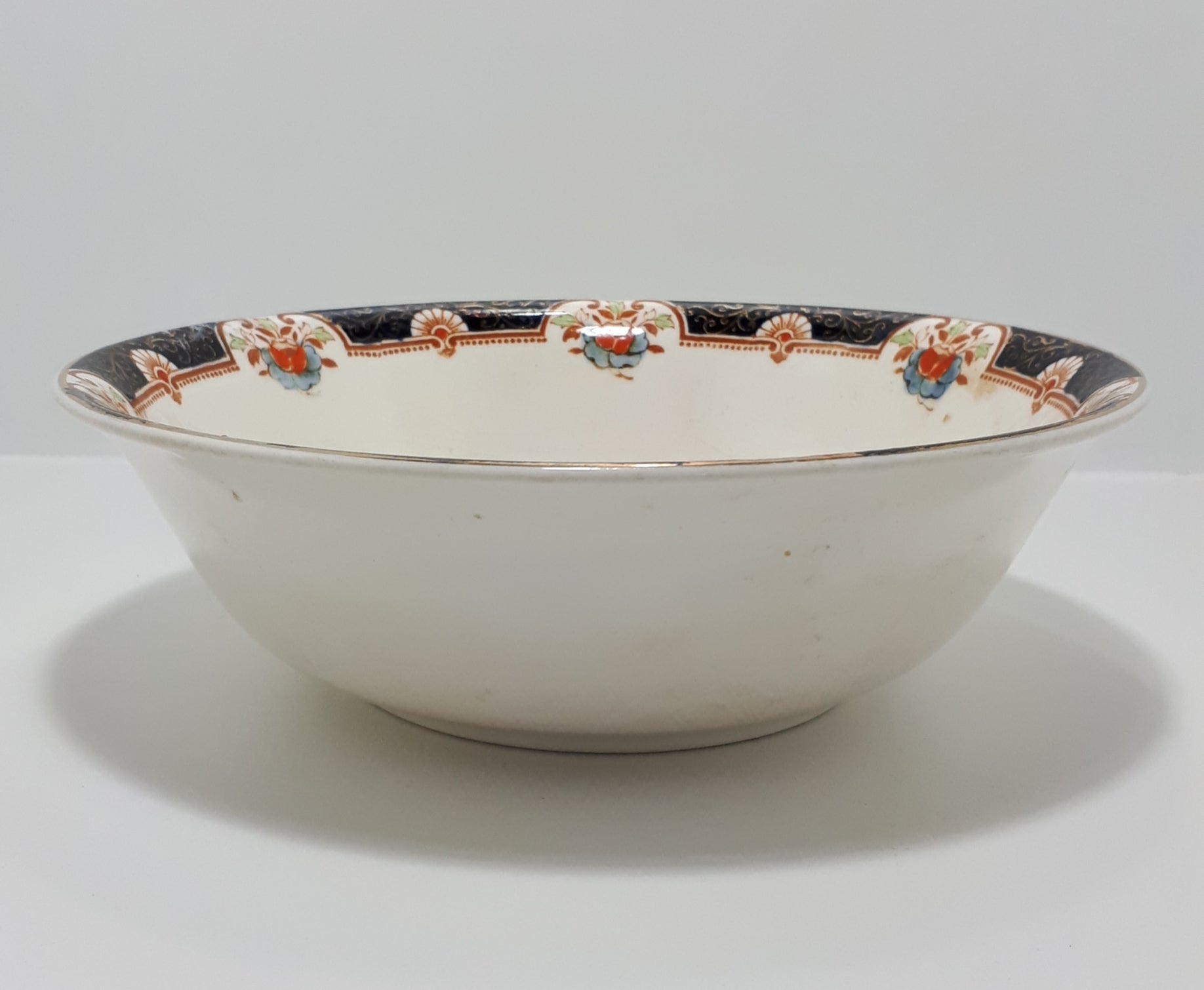 1917-1929 Rare Antique Woods Ware (Wood & Son Ltd.) Porcelain Montrose Patterned Salad Bowl