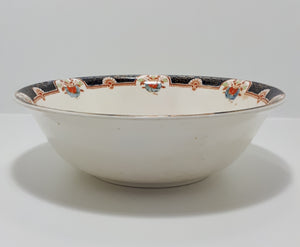 1917-1929 Rare Antique Woods Ware (Wood & Son Ltd.) Porcelain Montrose Patterned Salad Bowl