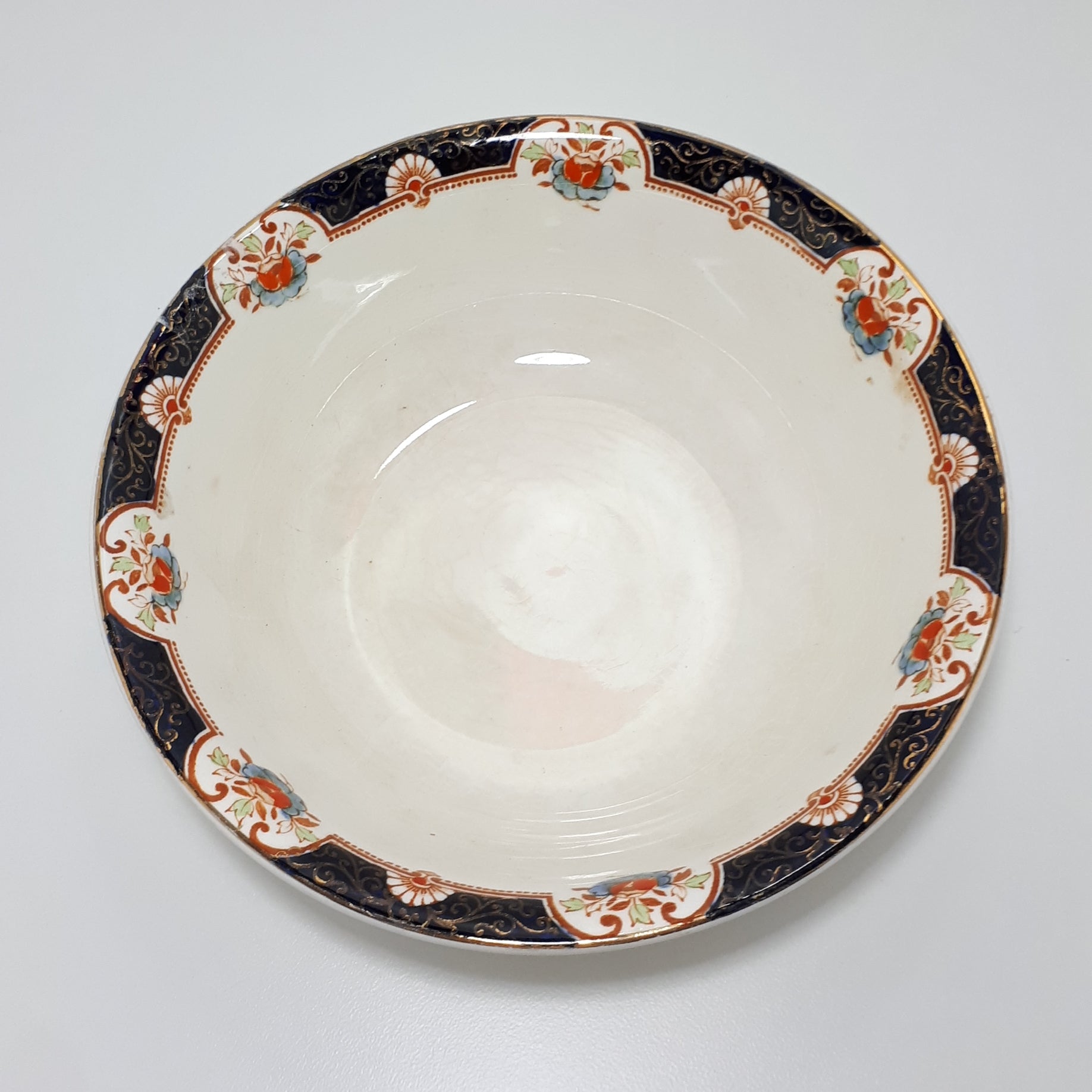 1917-1929 Rare Antique Woods Ware (Wood & Son Ltd.) Porcelain Montrose Patterned Salad Bowl