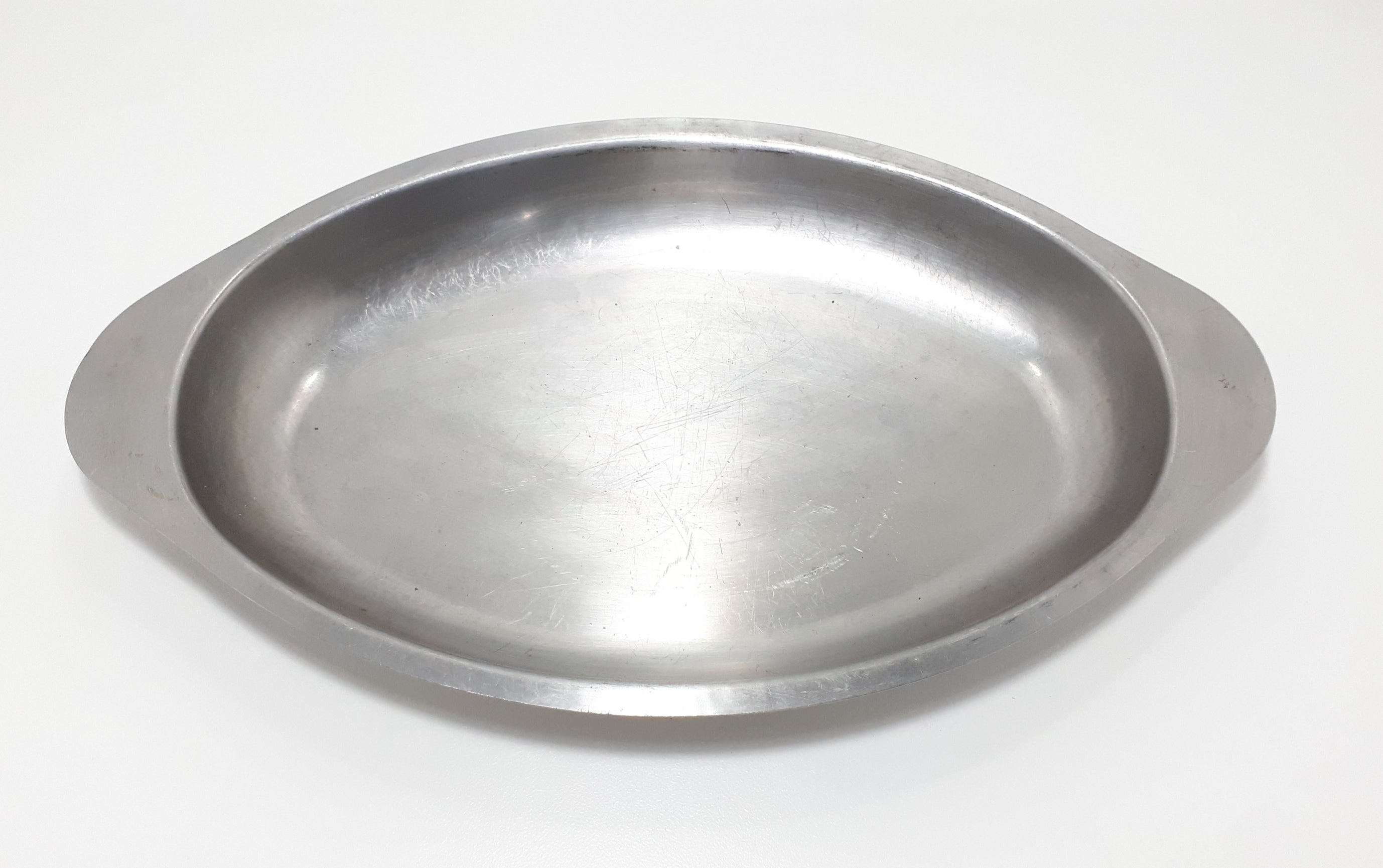 Vintage Stainless Steel Oval Serving Dish