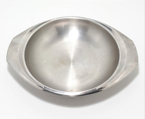Vintage Stainless Steel Round Serving Dish