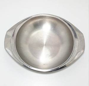 Vintage Stainless Steel Round Serving Dish