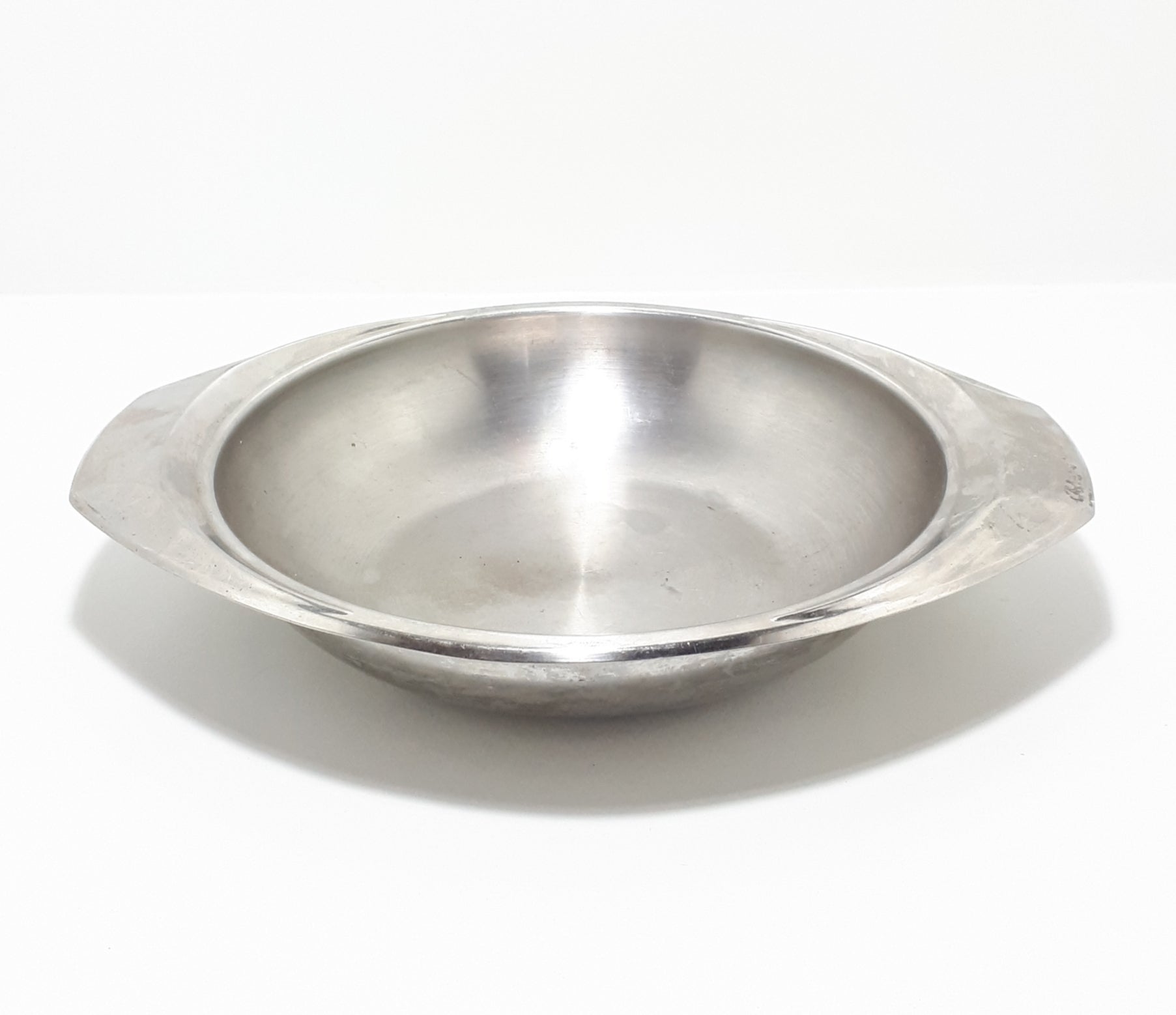 Vintage Stainless Steel Round Serving Dish
