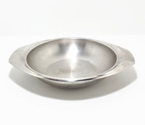 Vintage Stainless Steel Round Serving Dish