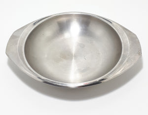 Vintage Stainless Steel Round Serving Dish