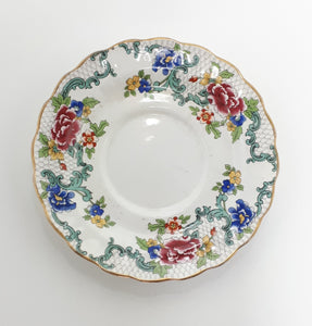 1930’s Rare Booths Porcelain Scalloped Rim Saucer – Floradora Pattern