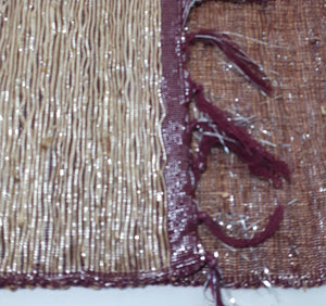 Set of 8 Reversible Burgundy & Gold Table Placemats With Silver Tinsel