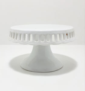 Contemporary Small Porcelain Pedestal Cake Plate / Stand