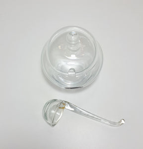 Ernst Rosenthal Fat Belly & Heavy Bottom Crystal Glass Lidded Jam Jar & Glass Ladle