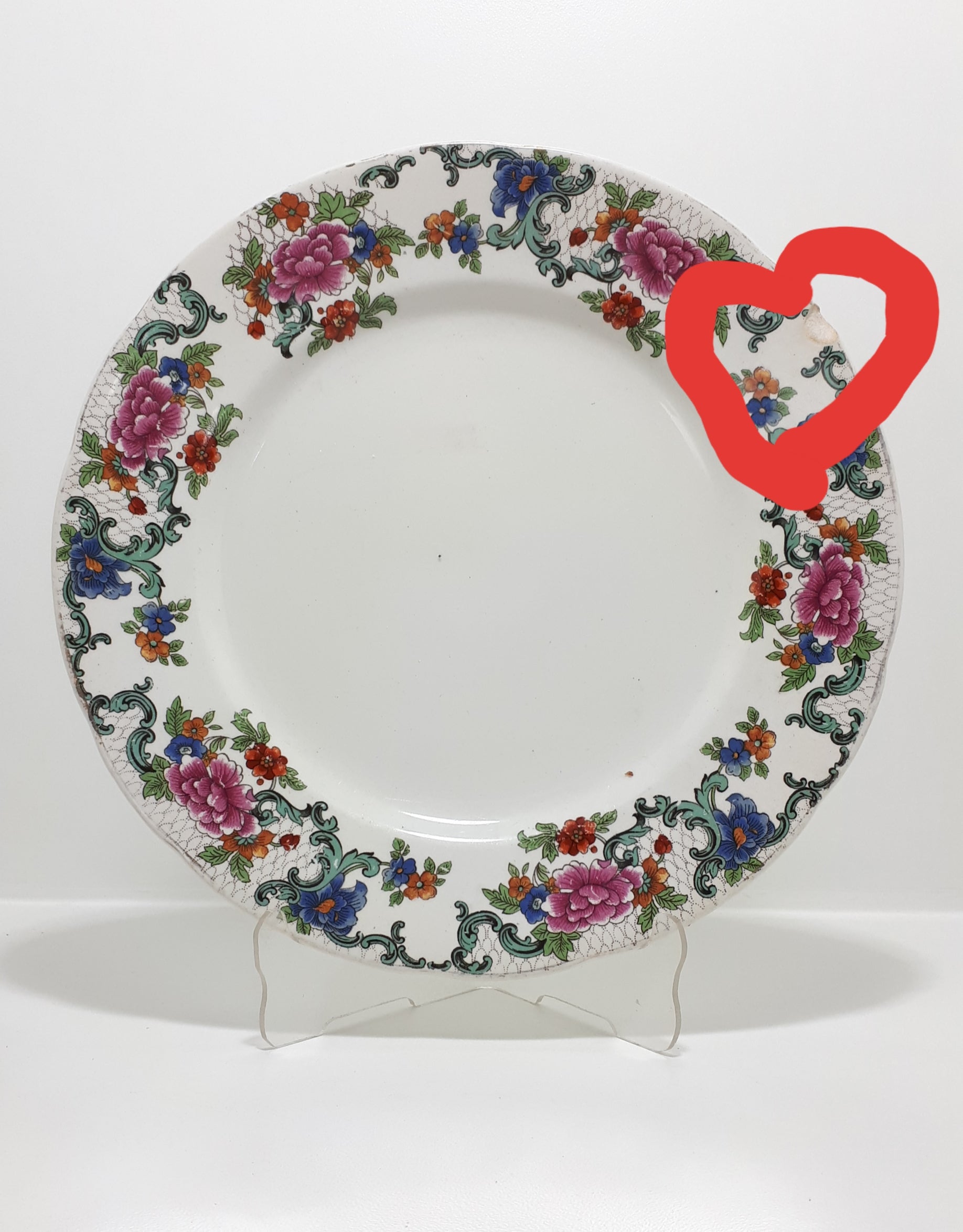 Set of 3 Booths Porcelain Plates – Floradora Pattern