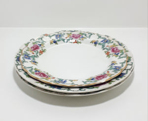 Set of 3 Booths Porcelain Plates – Floradora Pattern