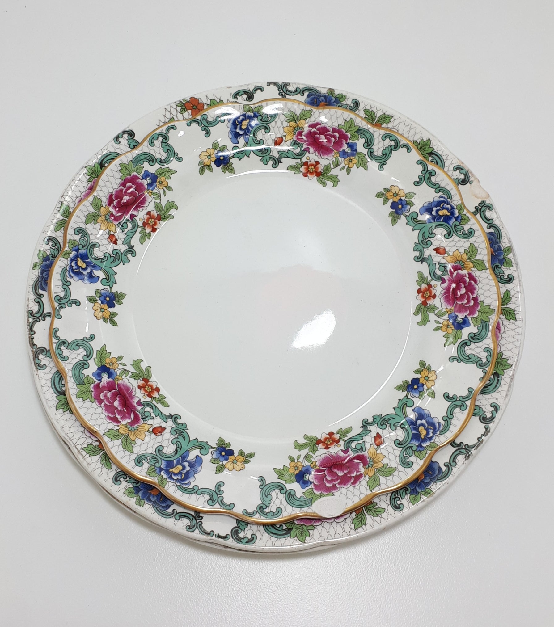 Set of 3 Booths Porcelain Plates – Floradora Pattern