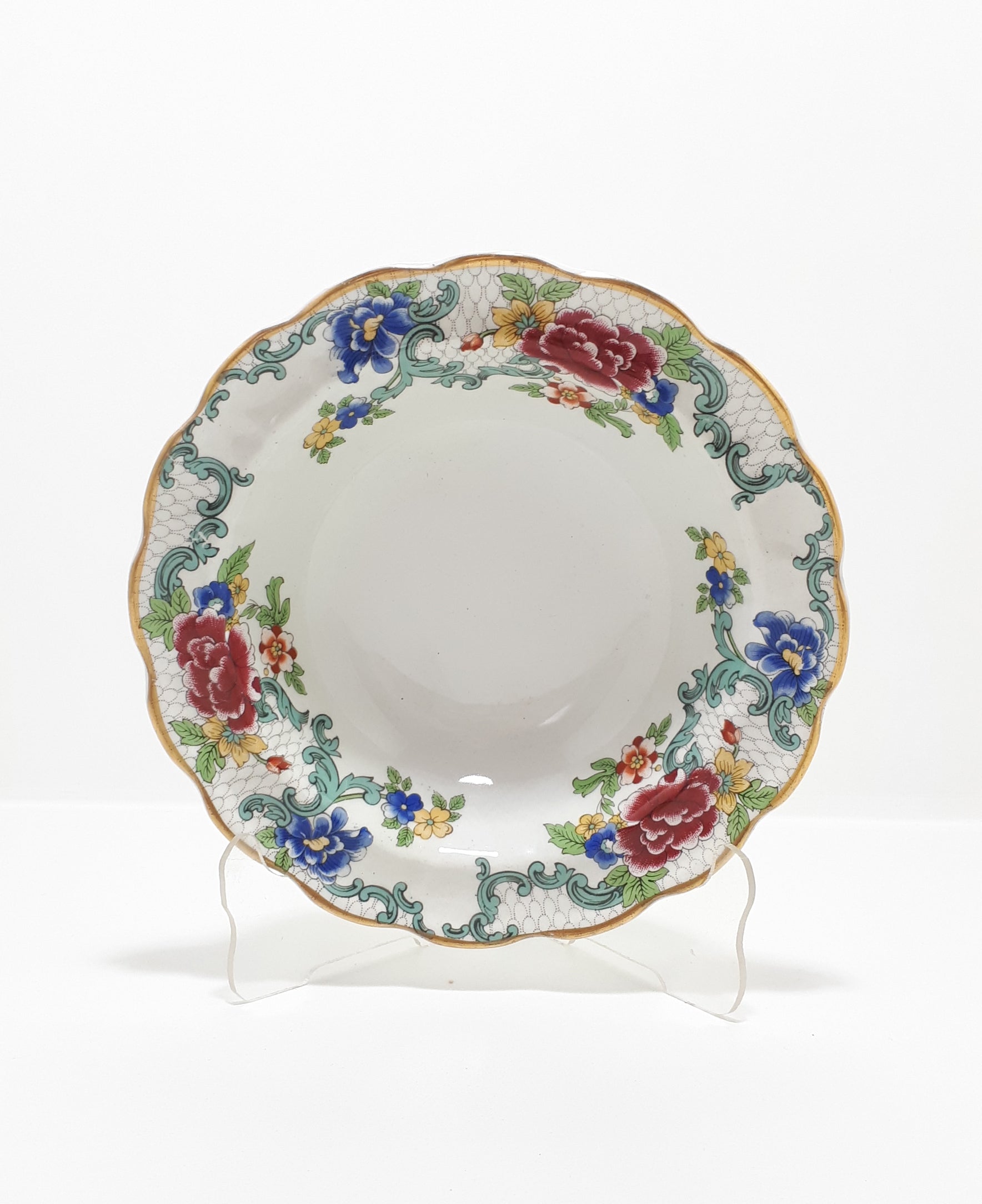 Booths Porcelain Scalloped Rim Dessert Bowl – Floradora Pattern