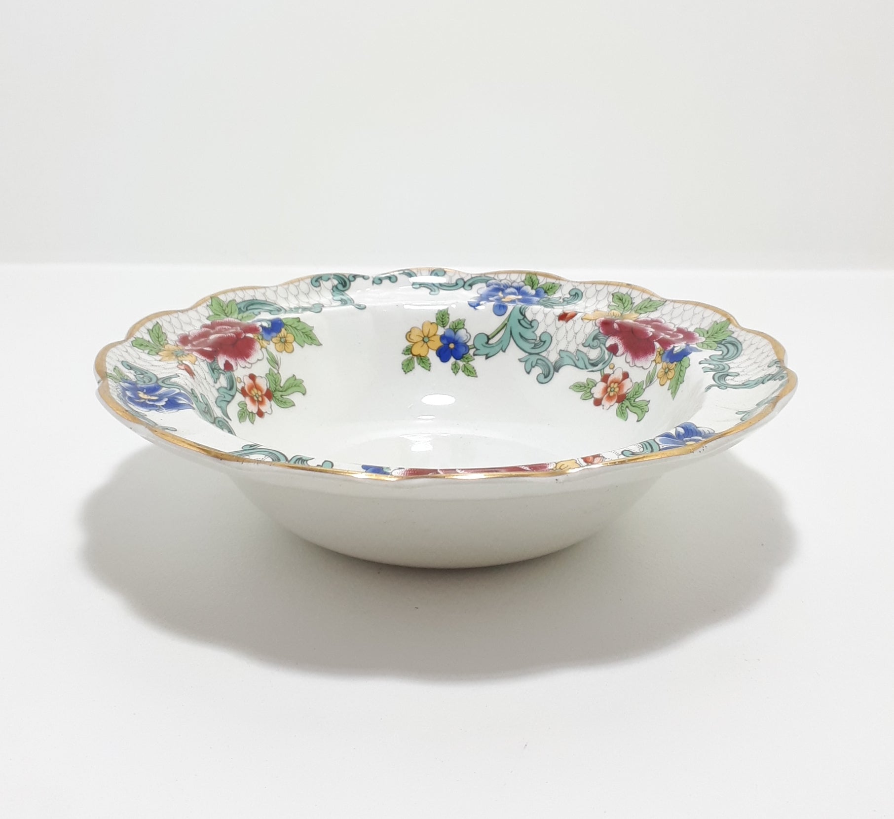 Booths Porcelain Scalloped Rim Dessert Bowl – Floradora Pattern