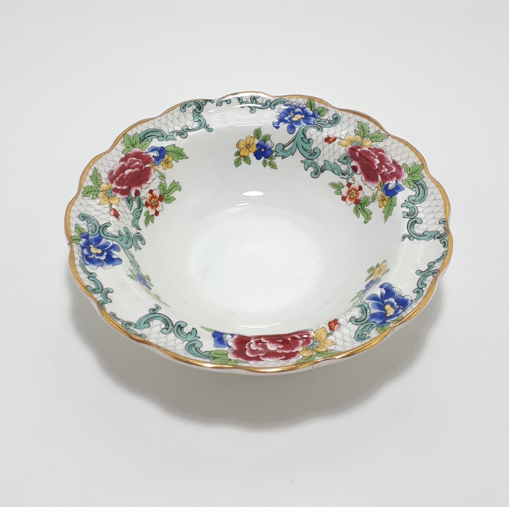 Booths Porcelain Scalloped Rim Dessert Bowl – Floradora Pattern