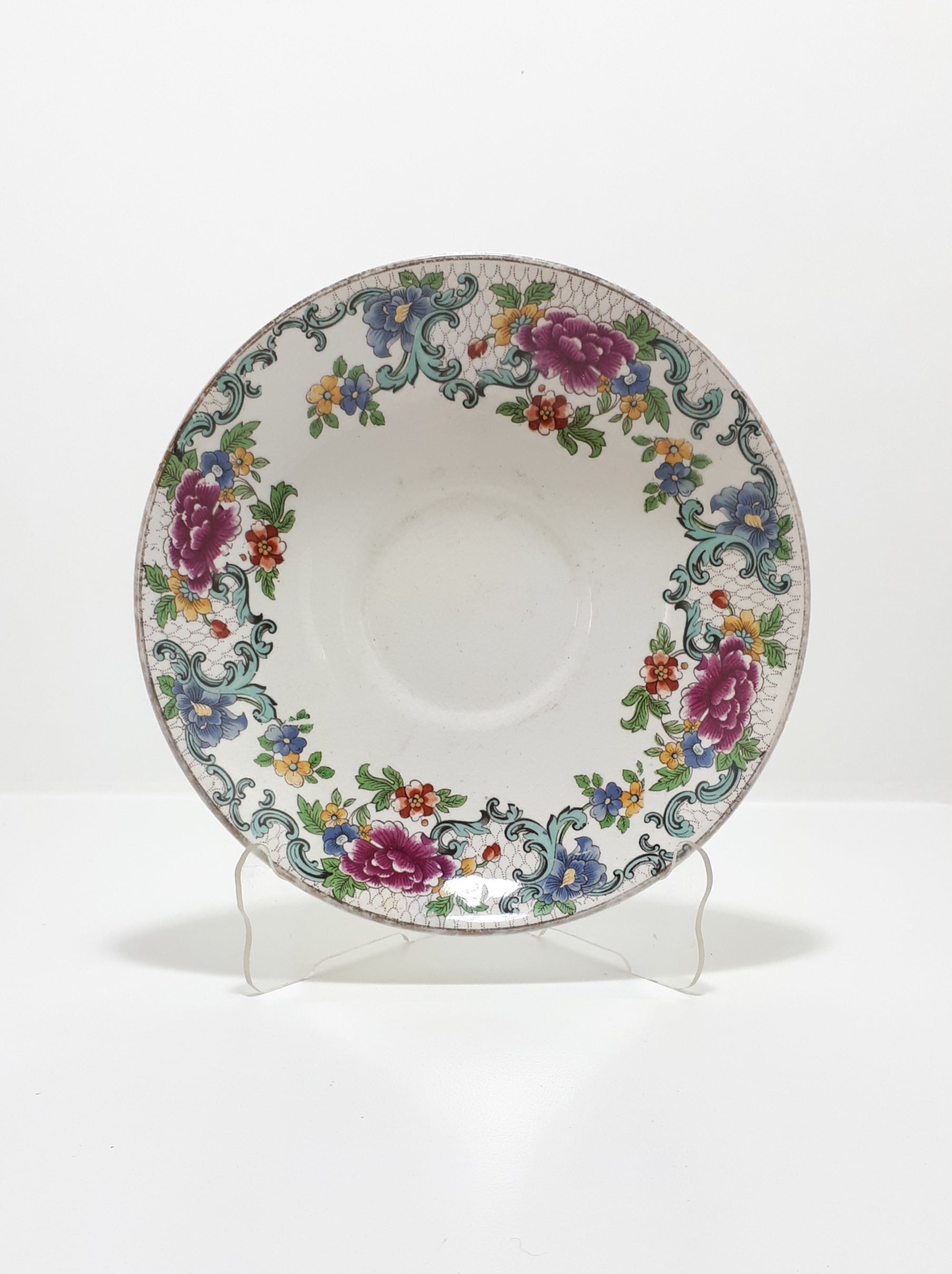 1930’s Rare Booths Porcelain Larger Saucer – Floradora Pattern