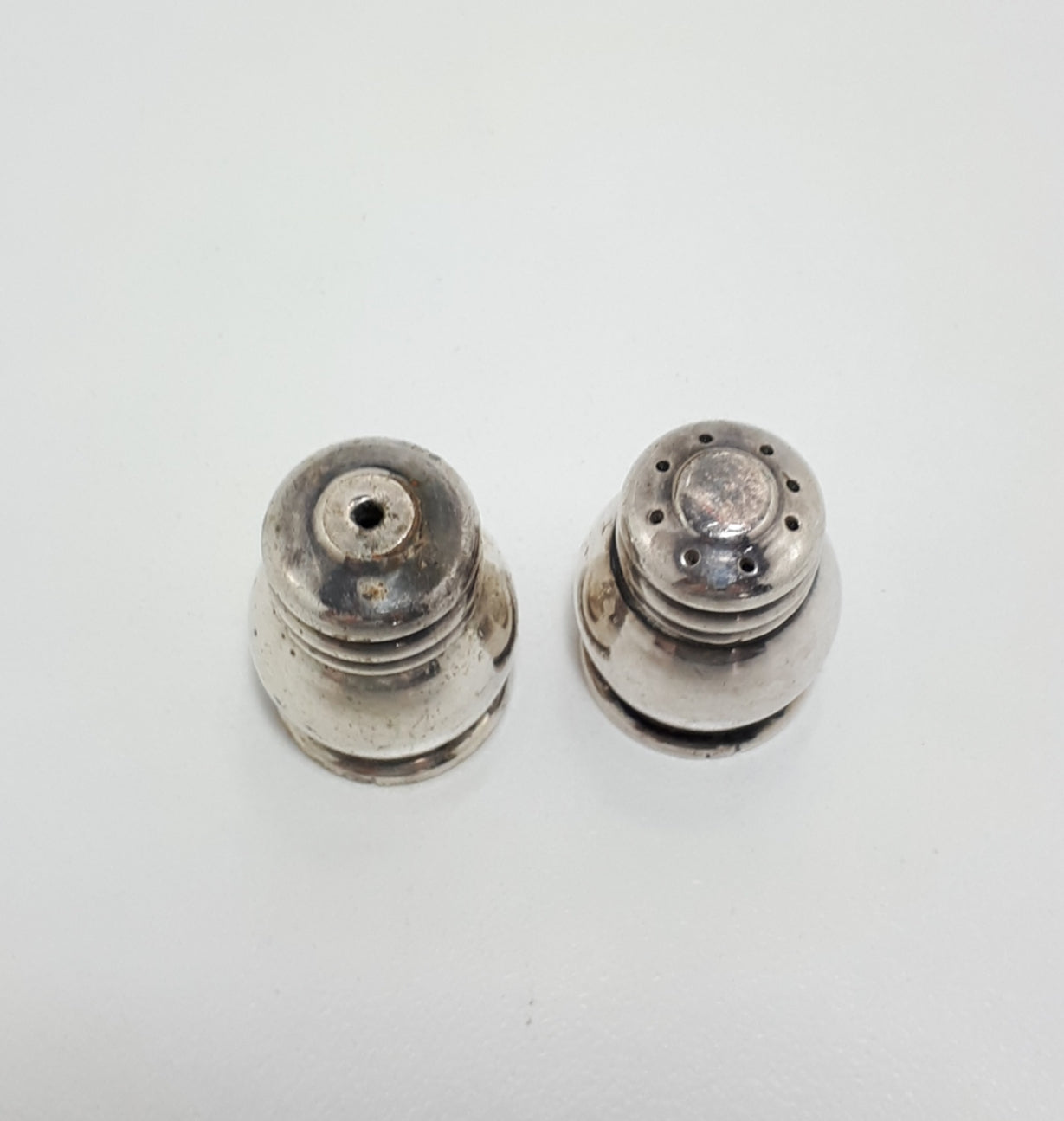 Vintage Tiny Silver Plated Salt & Pepper Shaker Set