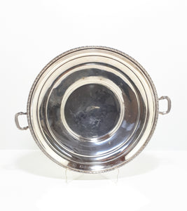 Vintage Silver Plated Round Seranco Serving Plate With Handles
