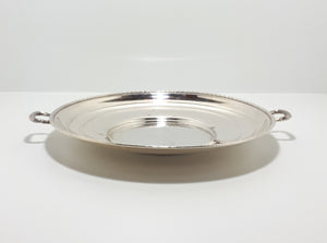 Vintage Silver Plated Round Seranco Serving Plate With Handles
