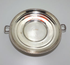 Vintage Silver Plated Round Seranco Serving Plate With Handles