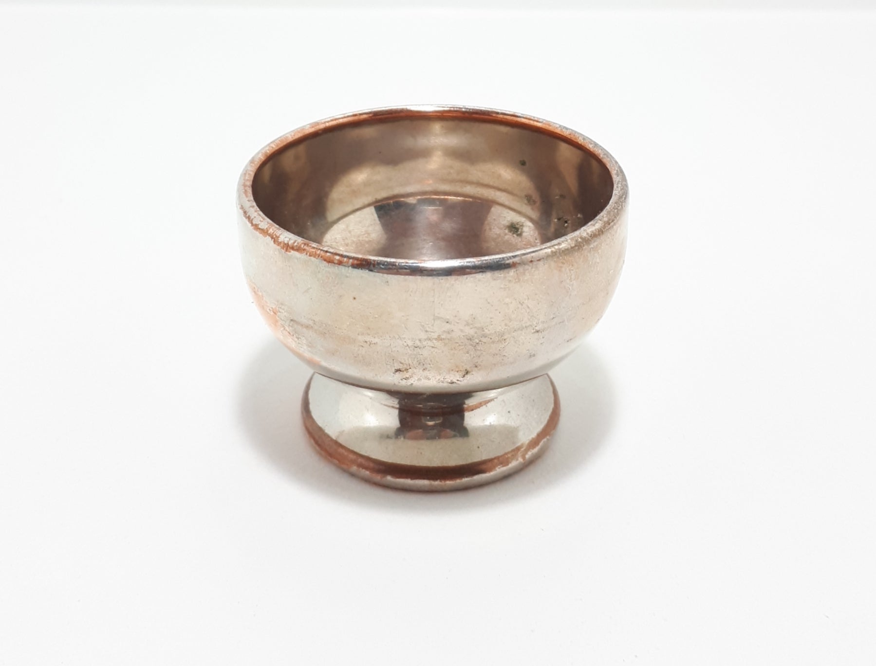 Small Silver Plated (Silver Plate On Copper) Open Salt Cellar