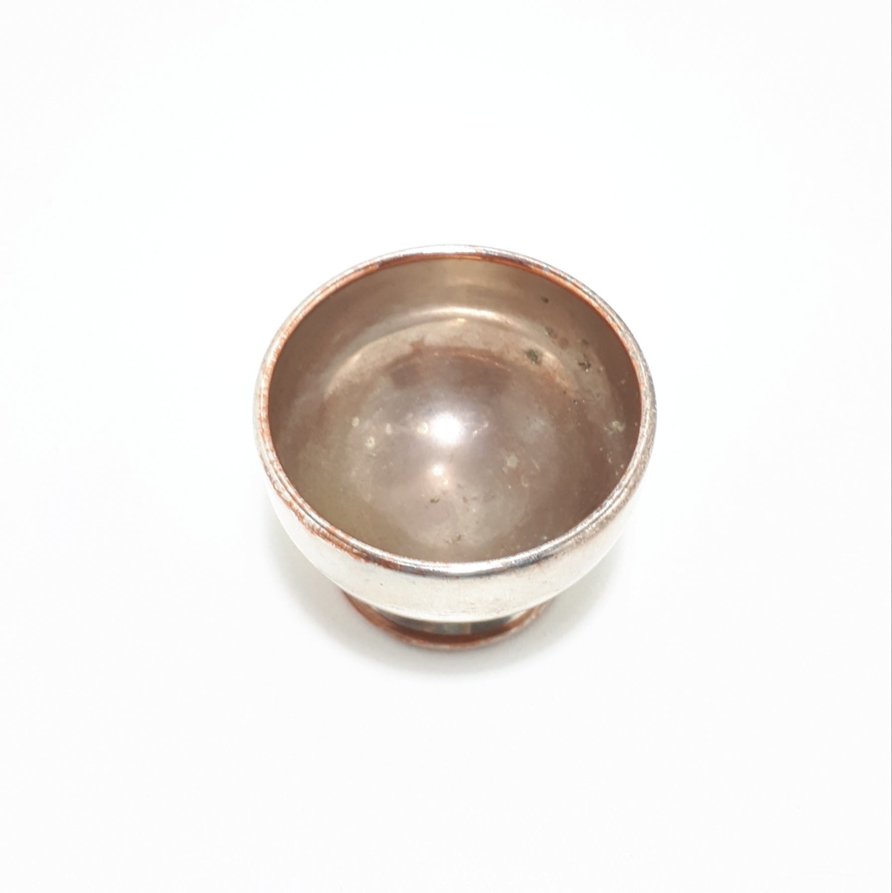 Small Silver Plated (Silver Plate On Copper) Open Salt Cellar