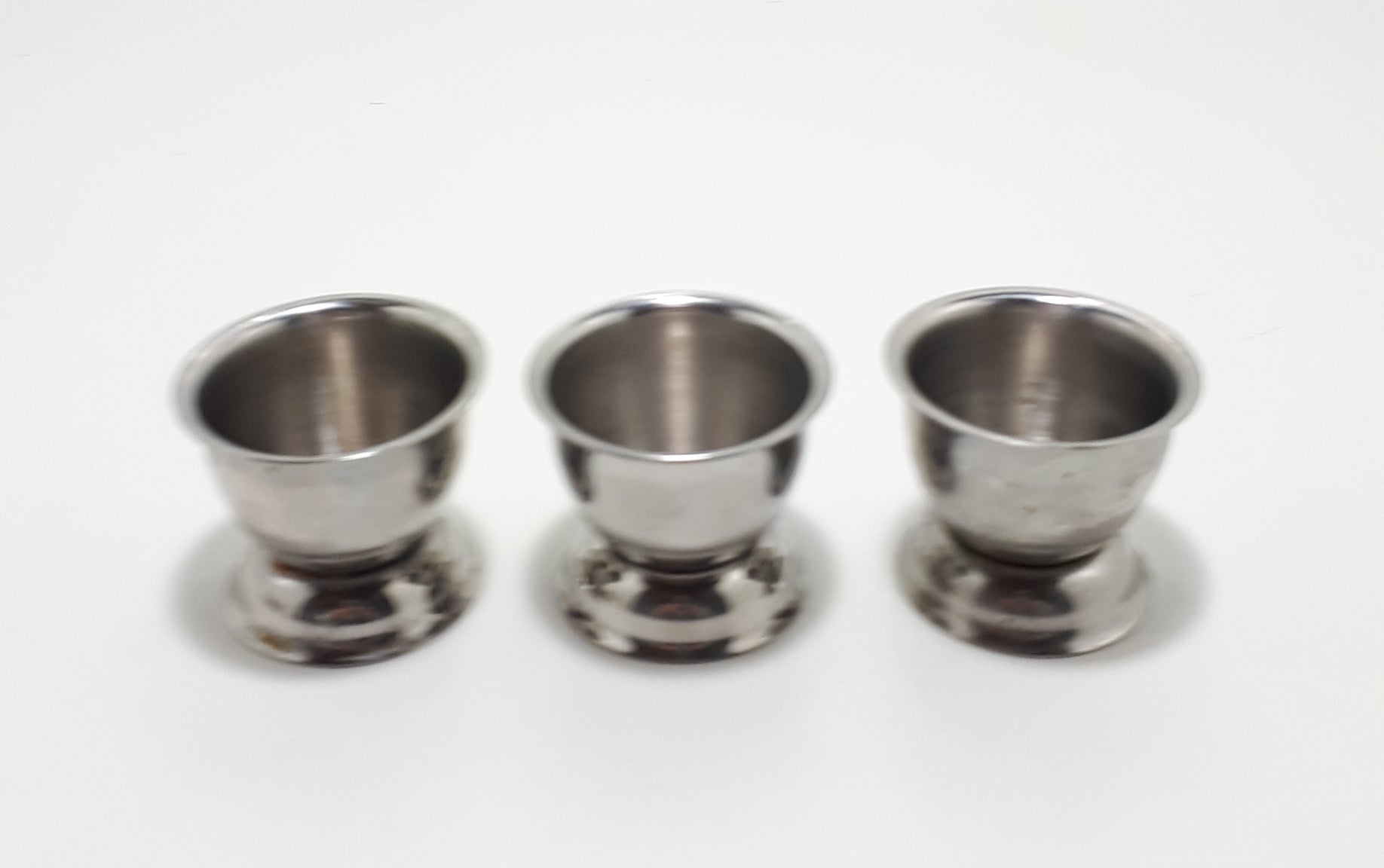 Set Of Three Stainless Steel Egg Cups