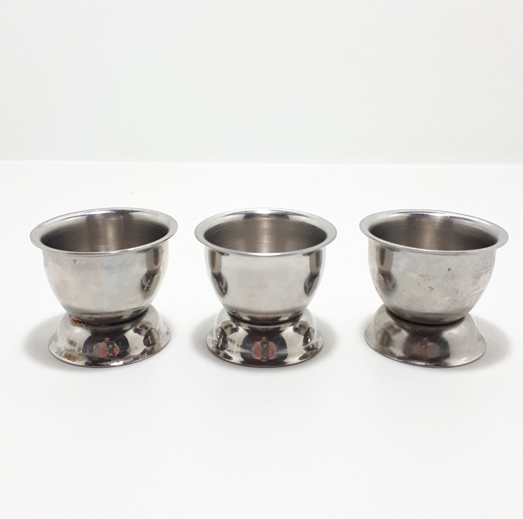 Set Of Three Stainless Steel Egg Cups