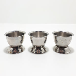 Set Of Three Stainless Steel Egg Cups