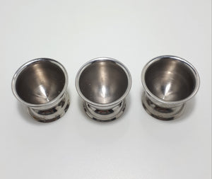 Set Of Three Stainless Steel Egg Cups