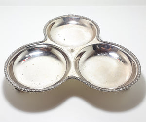 Vintage Seranco Britannia Metal Mounts Silver Plated 3-Division Tray