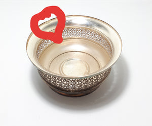 Vintage Pierced Silver Plated Filigree Patterned Bottle Coaster