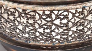 Vintage Pierced Silver Plated Filigree Patterned Bottle Coaster