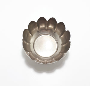 Vintage Silver Plate On Brass Lotus Design Bowl