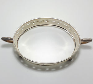 Vintage Pre 1950’s Cyrano Silver Plated Oval Shaped Casserole Stand With Paw Feet