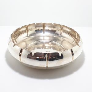 Large Vintage Seranco Silver Plated Brass Lotus Shaped Display Bowl