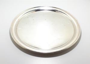Large & Heavy Vintage Circular Abbess Reg. Silver Plated Tray