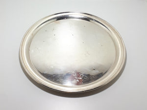 Large & Heavy Vintage Circular Abbess Reg. Silver Plated Tray