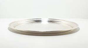 Large & Heavy Vintage Circular Abbess Reg. Silver Plated Tray