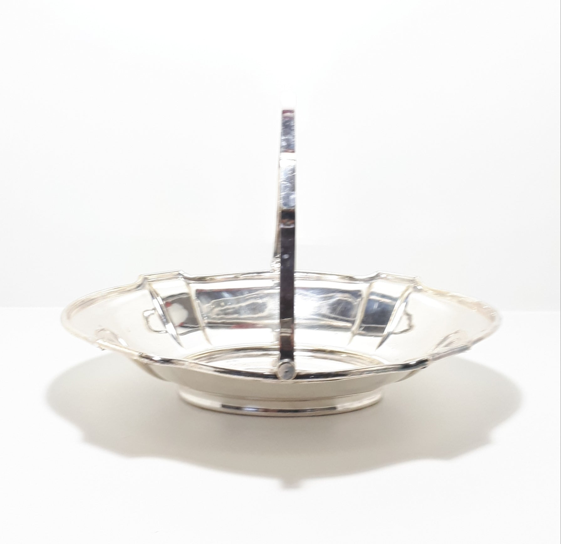 Pre 1874 Rare Antique Silver Plated John Round & Son, Sheffield Bowl With Swing Handle