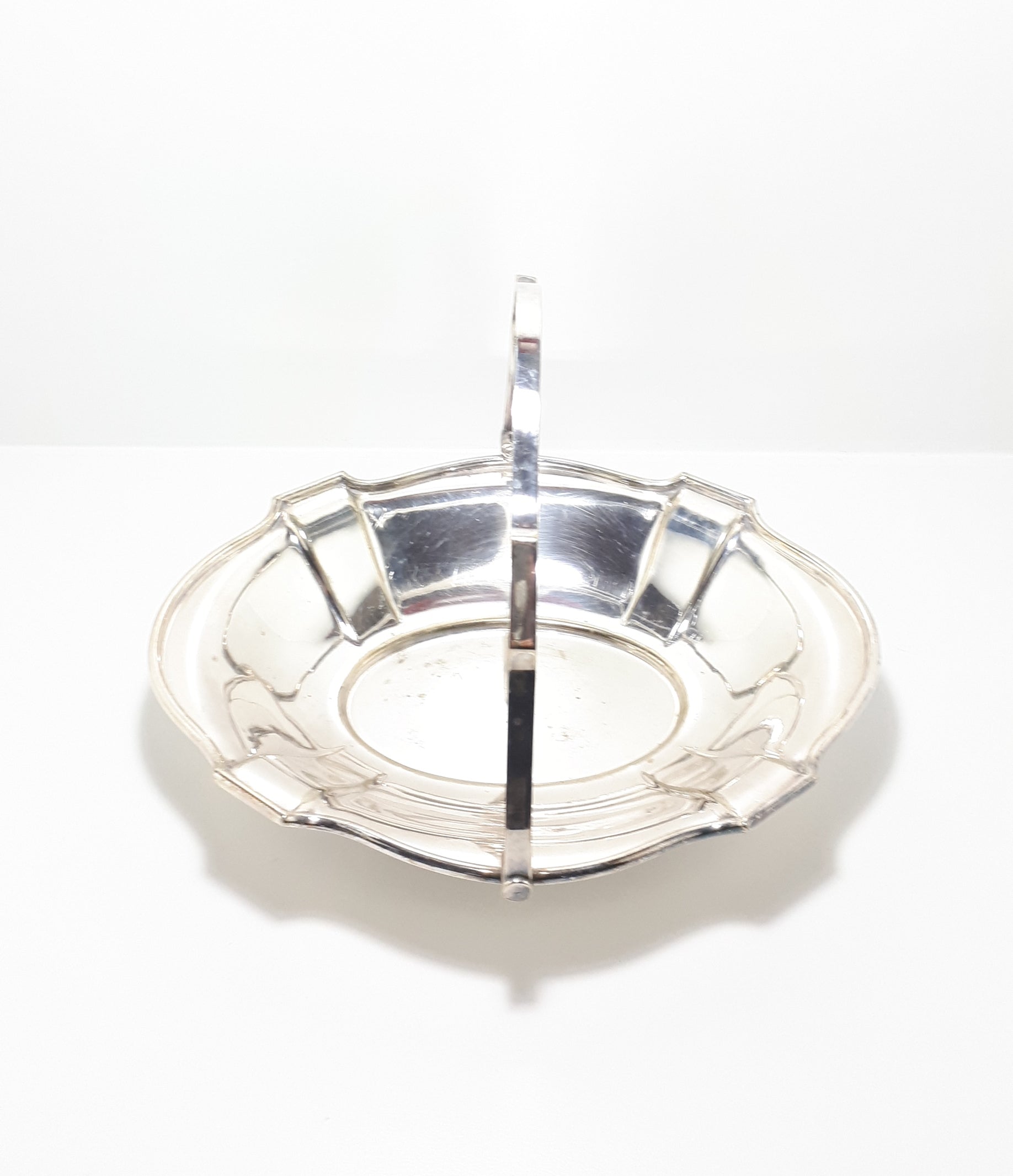 Pre 1874 Rare Antique Silver Plated John Round & Son, Sheffield Bowl With Swing Handle