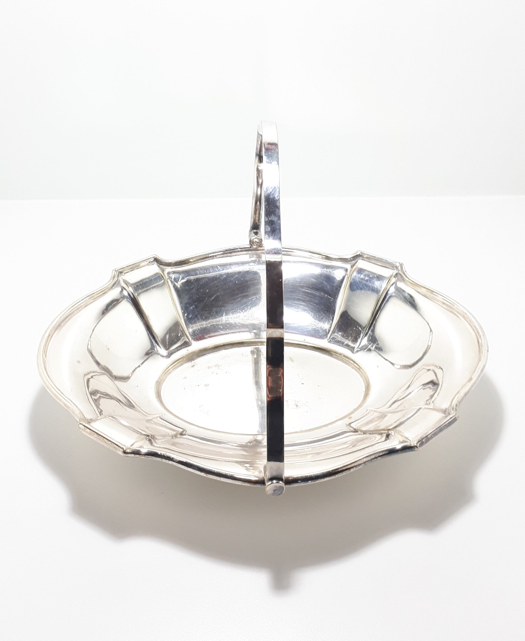 Pre 1874 Rare Antique Silver Plated John Round & Son, Sheffield Bowl With Swing Handle