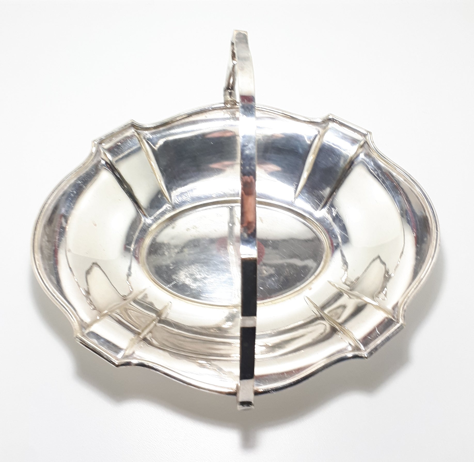 Pre 1874 Rare Antique Silver Plated John Round & Son, Sheffield Bowl With Swing Handle