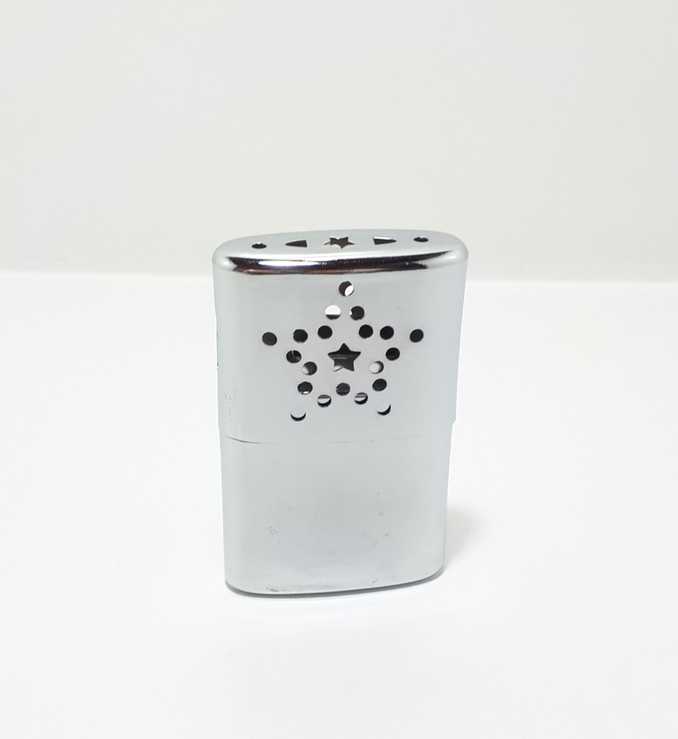 Steel Hand Warmer With Pierced Patterned Lid – Appears Unused
